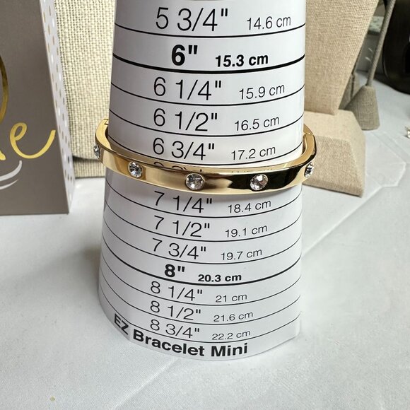 Park Lane "Jewel" Bangle Bracelet W Crystal Accents Gold-Tone Hinged - Picture 4 of 7